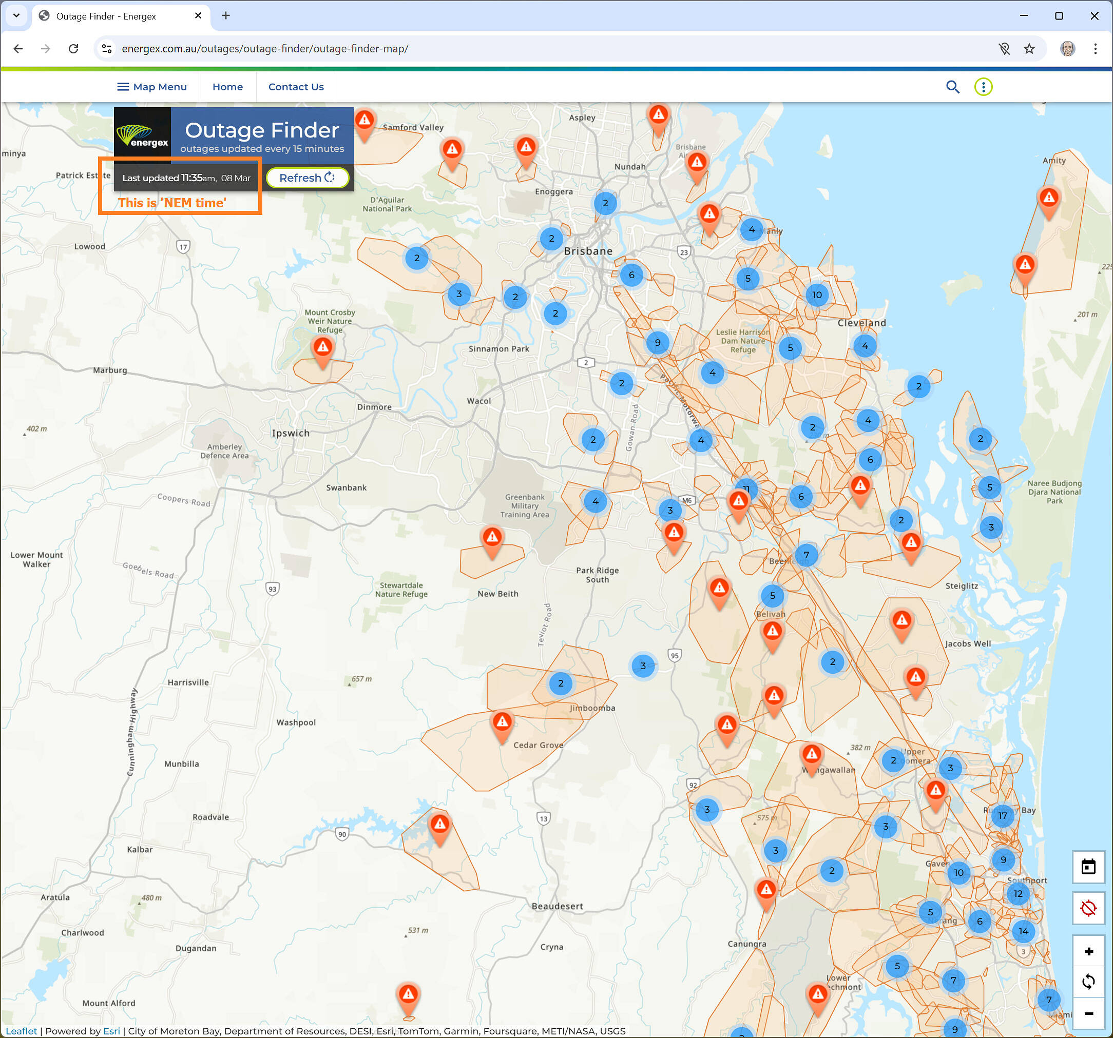Energex Power Outage Brisbane Updates