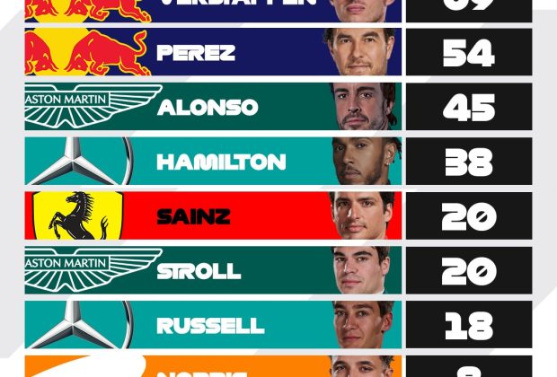2025 F1 DRIVER STANDINGS visual data 5